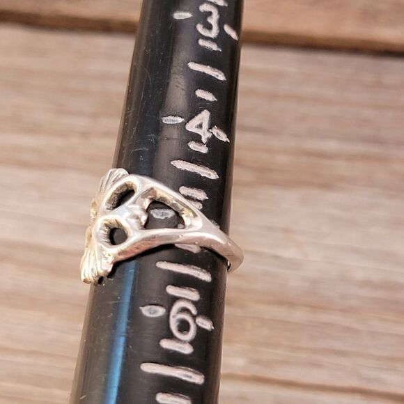 Vintage Sterling Wax Cast Organic Butterfly Ring - Picture 7 of 7